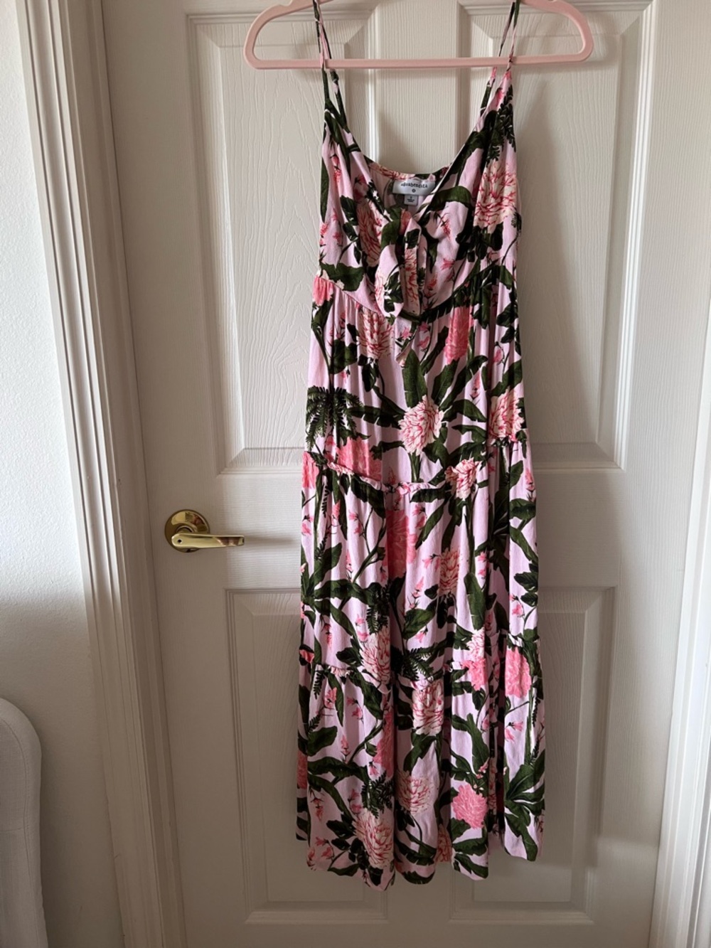 Agua Bendita x Target Pink Floral Tropical Maxi Dress Small GUC